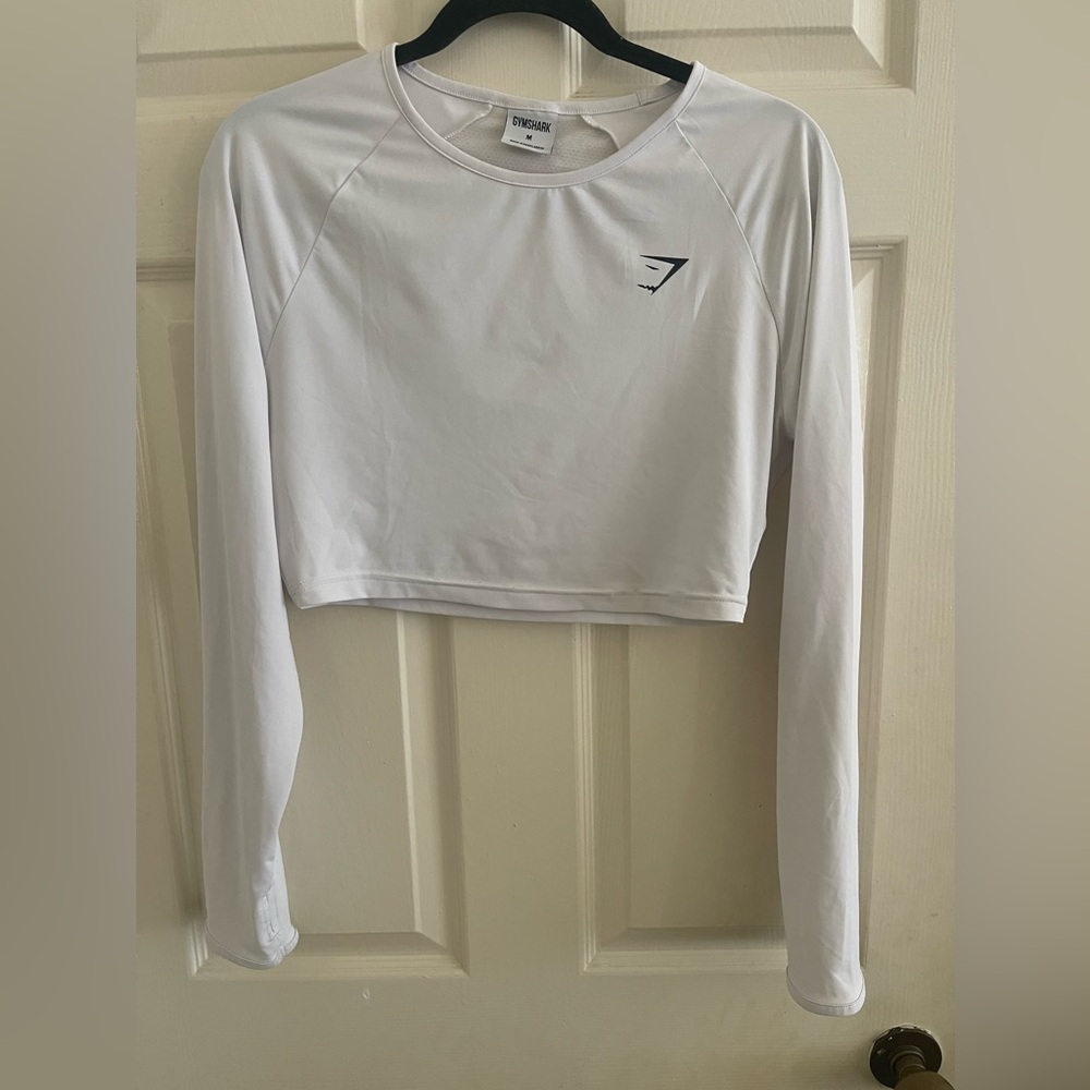 Gymshark Training Crop Top Long Sleeve in White